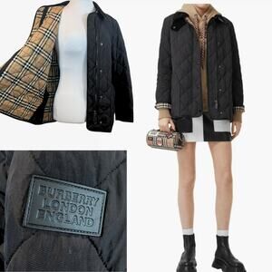 Burberry Coat Quilted Puffer Barn Jacket LOGO Cotswold Black House Check Plaid S